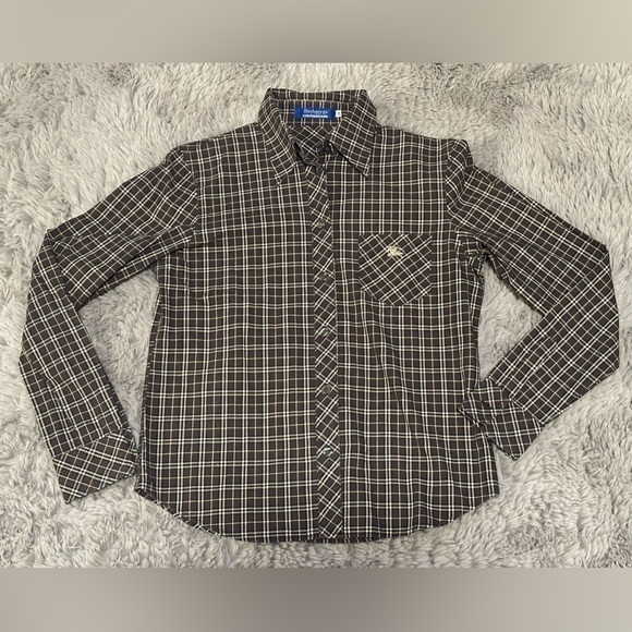 BURBERRY 💯 cotton plaid longsleeve - Picture 3 of 13